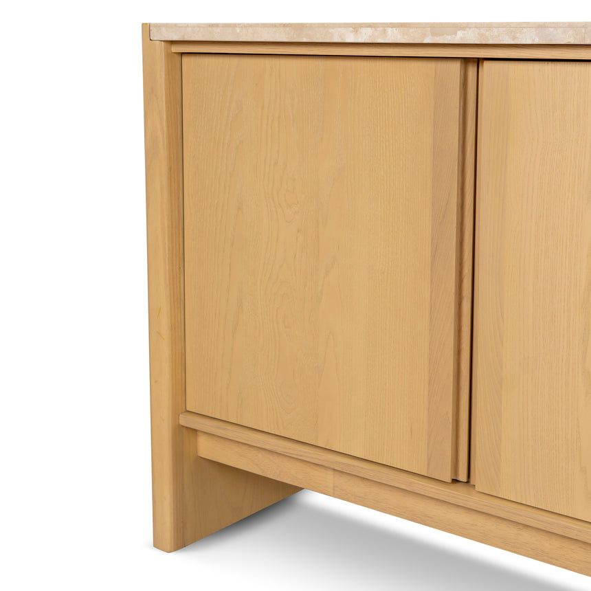 2.1m Travertine Top Sideboard Unit - Creme Ash - View 8