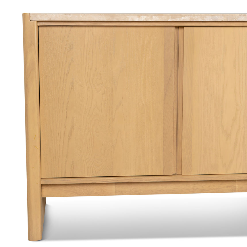2.1m Travertine Top Sideboard Unit - Creme Ash - View 9