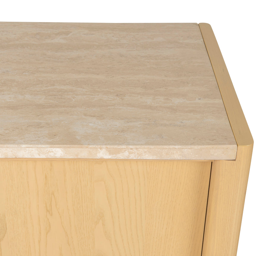 2.1m Travertine Top Sideboard Unit - Creme Ash - View 10