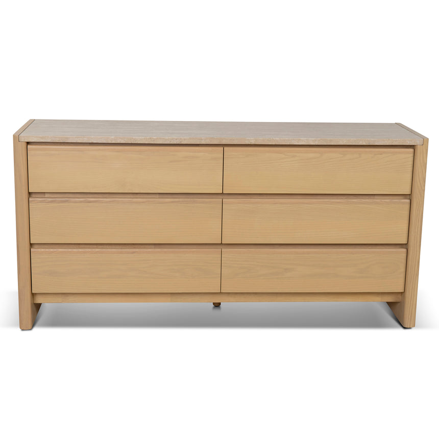 160m Travertine Chest of Drawers - Creme Ash - View 2