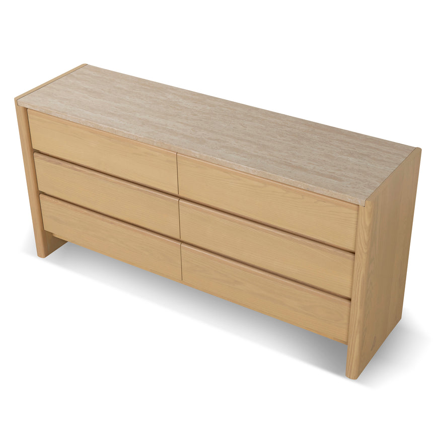 160m Travertine Chest of Drawers - Creme Ash - View 3