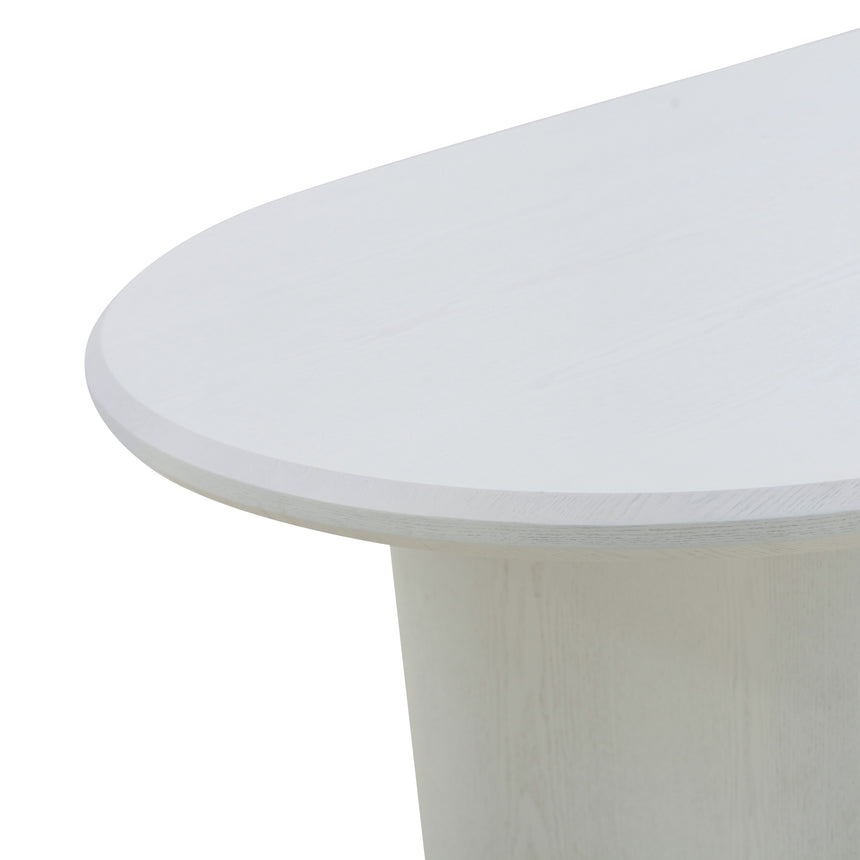 1.8m Oval Dining Table - White - View 5