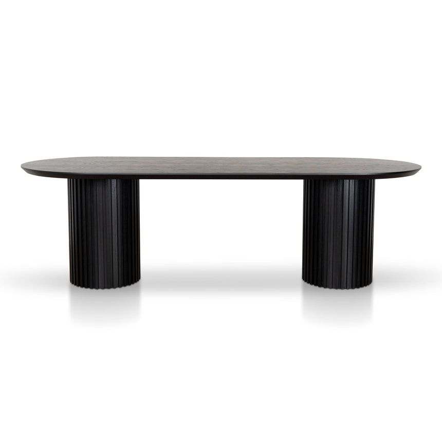 2.5m Wooden Dining Table - Black - View 2