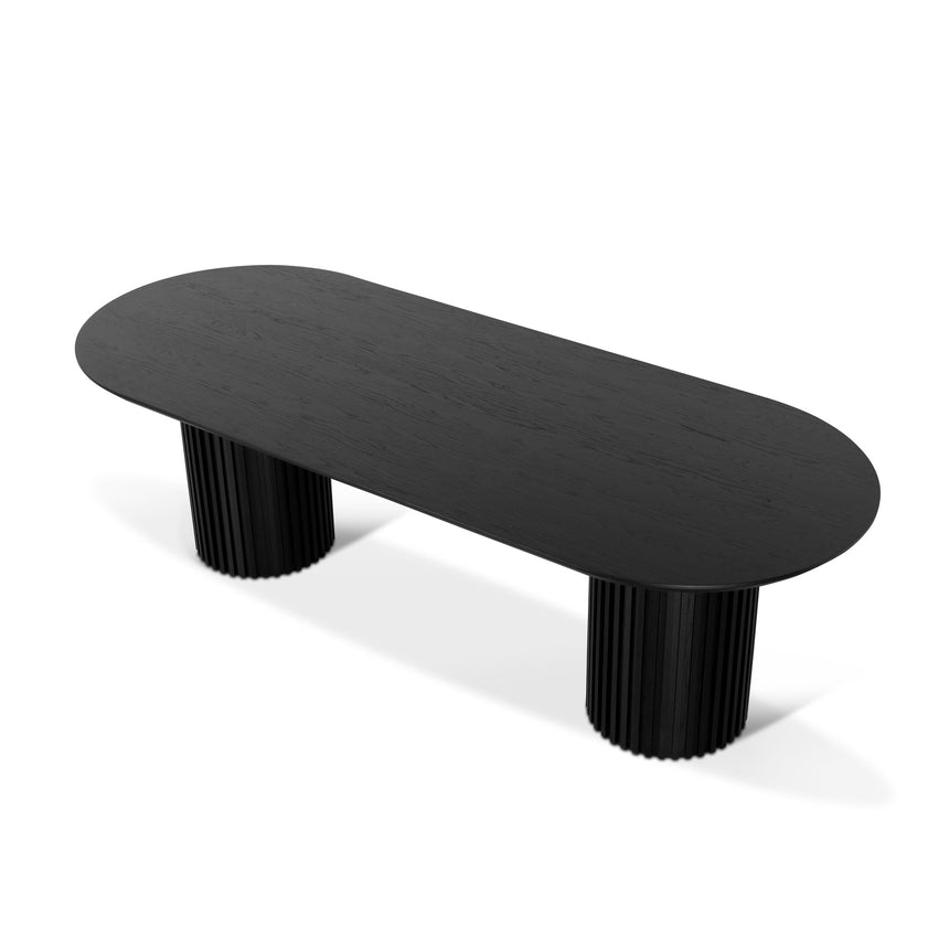 2.5m Wooden Dining Table - Black - View 3