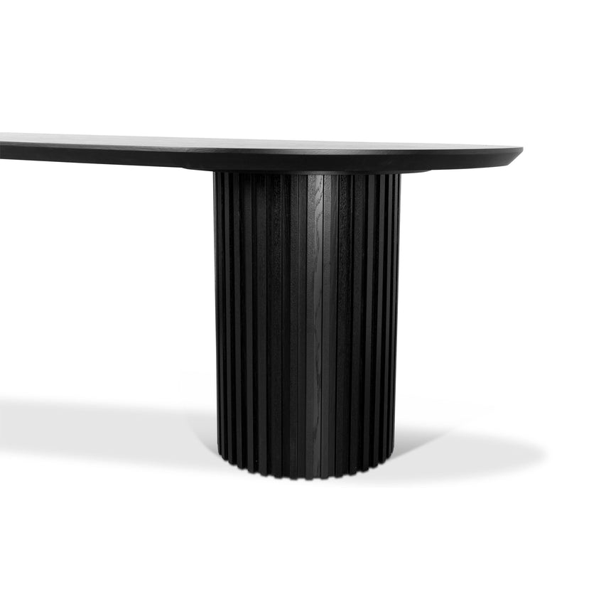 2.5m Wooden Dining Table - Black - View 5