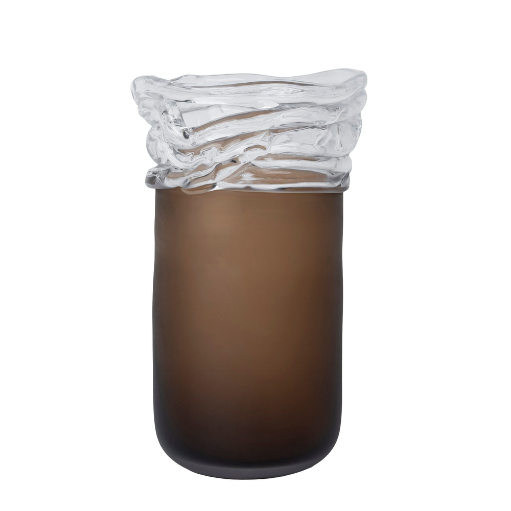 Wave Brown Bottom Vase | Brown | Myka Home - View 2