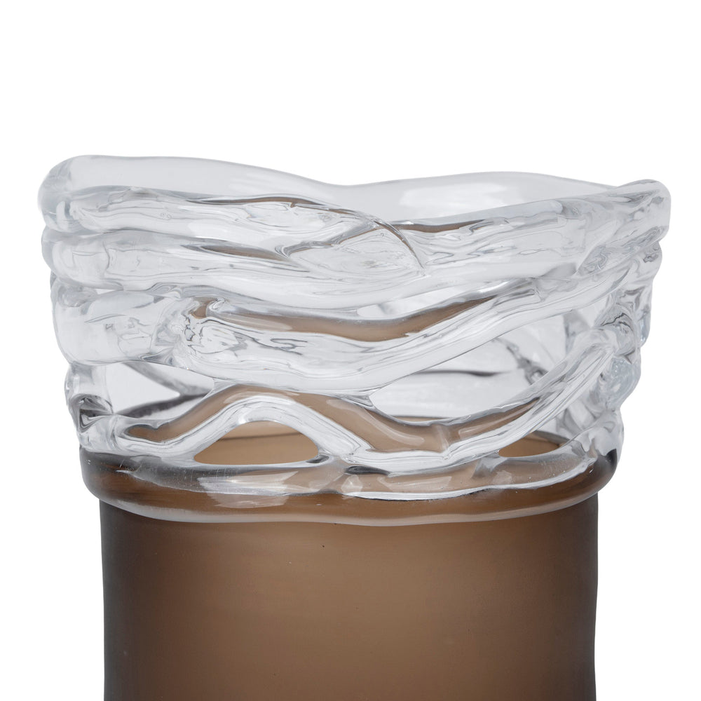 Wave Brown Bottom Vase | Brown | Myka Home - View 4