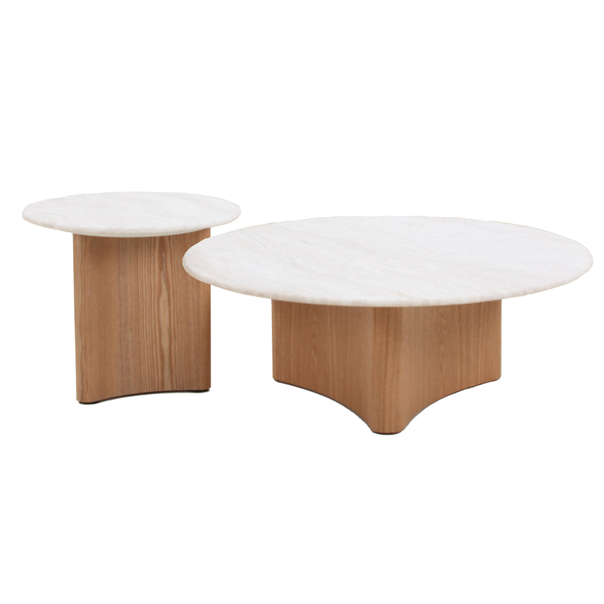 Nested Travertine Coffee Table - Natural - View 2