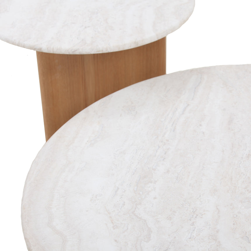 Nested Travertine Coffee Table - Natural - View 8