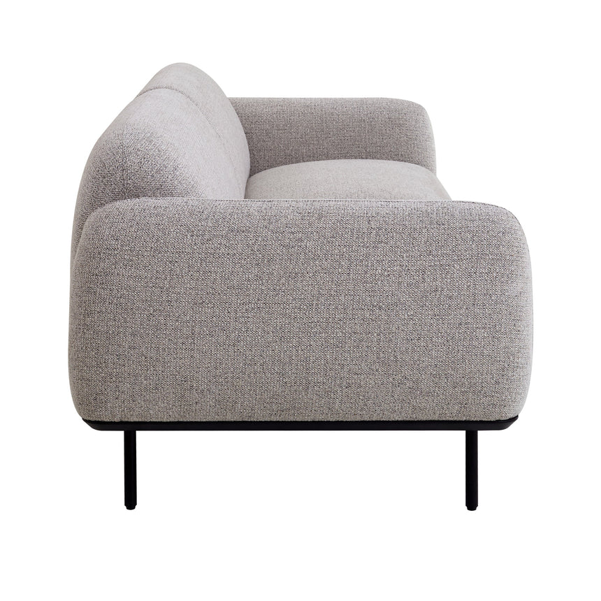 3 Seater Fabric Sofa - Speckled Grey - View 3