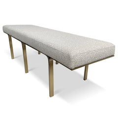 CLC10098-KS 1.5m Brushed Gold Ottoman - Clay Grey