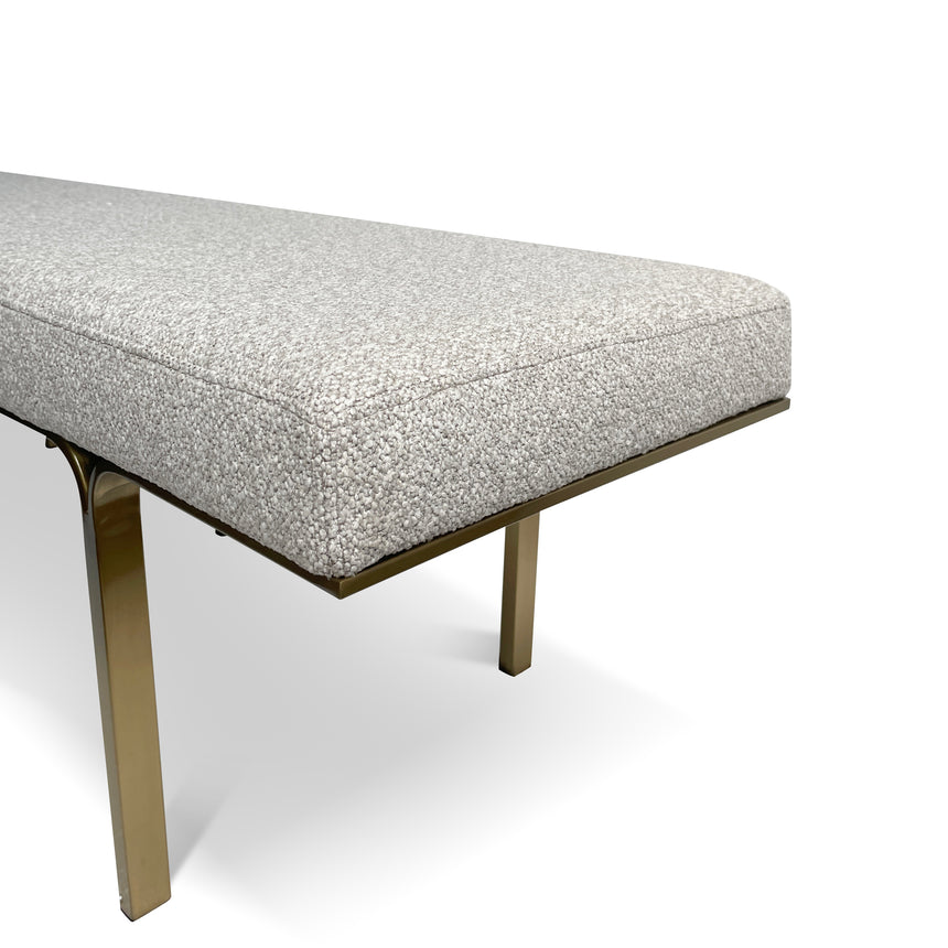 1.5m Brushed Gold Ottoman - Clay Grey - View 9