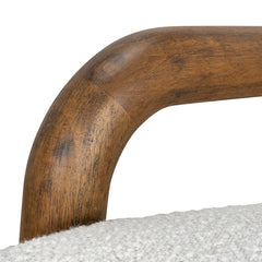 CLC10145-MY Off White Boucle Armchair - Walnut