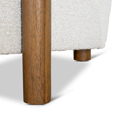 CLC10145-MY Off White Boucle Armchair - Walnut