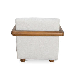 CLC10145-MY Off White Boucle Armchair - Walnut