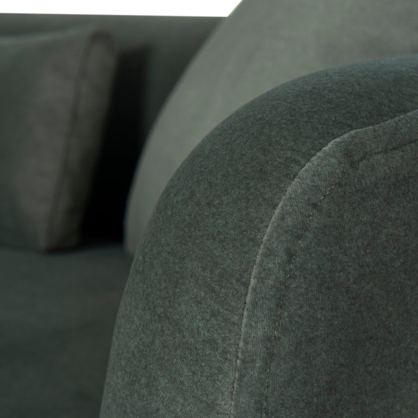3 Seater Fabric Sofa - Burnt Green - View 11
