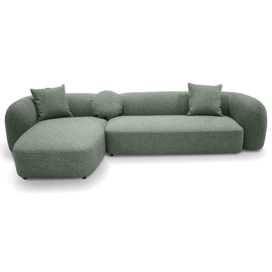 CLC10388-AE 3 Seater Left Chaise Sofa - Amazon Green
