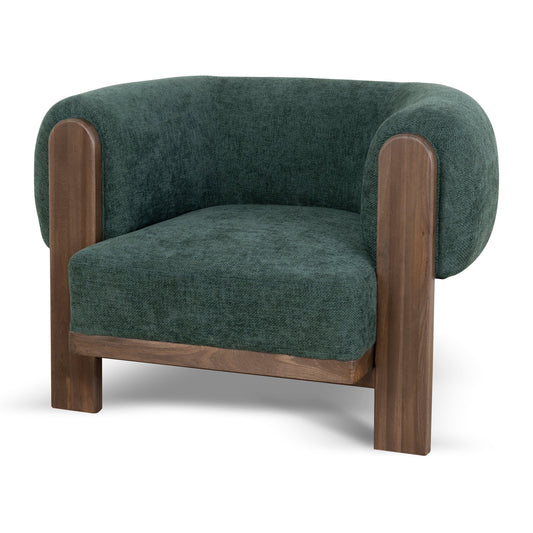 Walnut Armchair | Bush Green | Myka Home