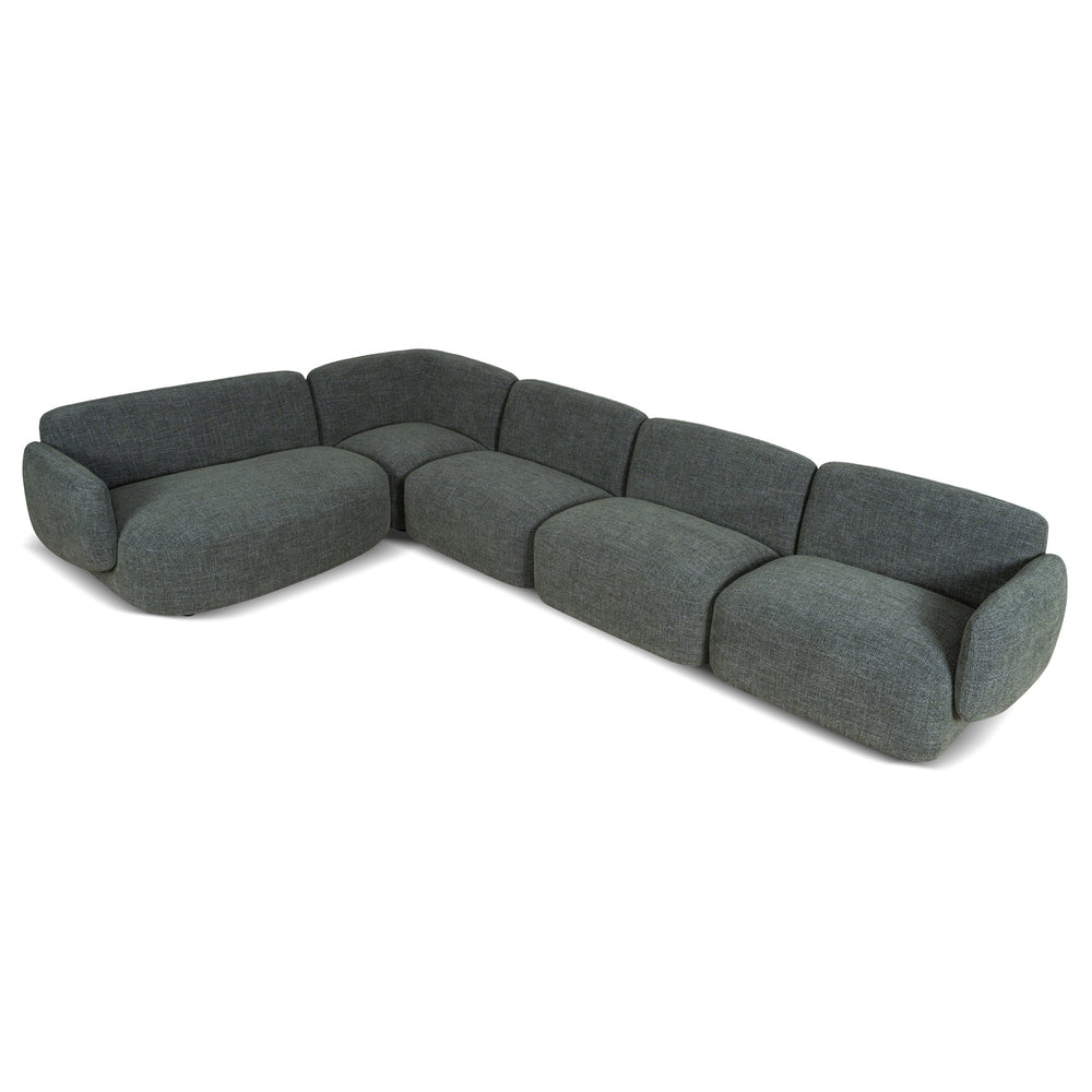 Left Chaise Modular Sofa | Moss Green | Myka Home - View 3