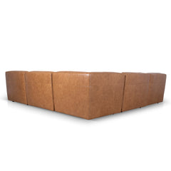 Modular Leather Corner Sofa | Amber Brown | Myka Home