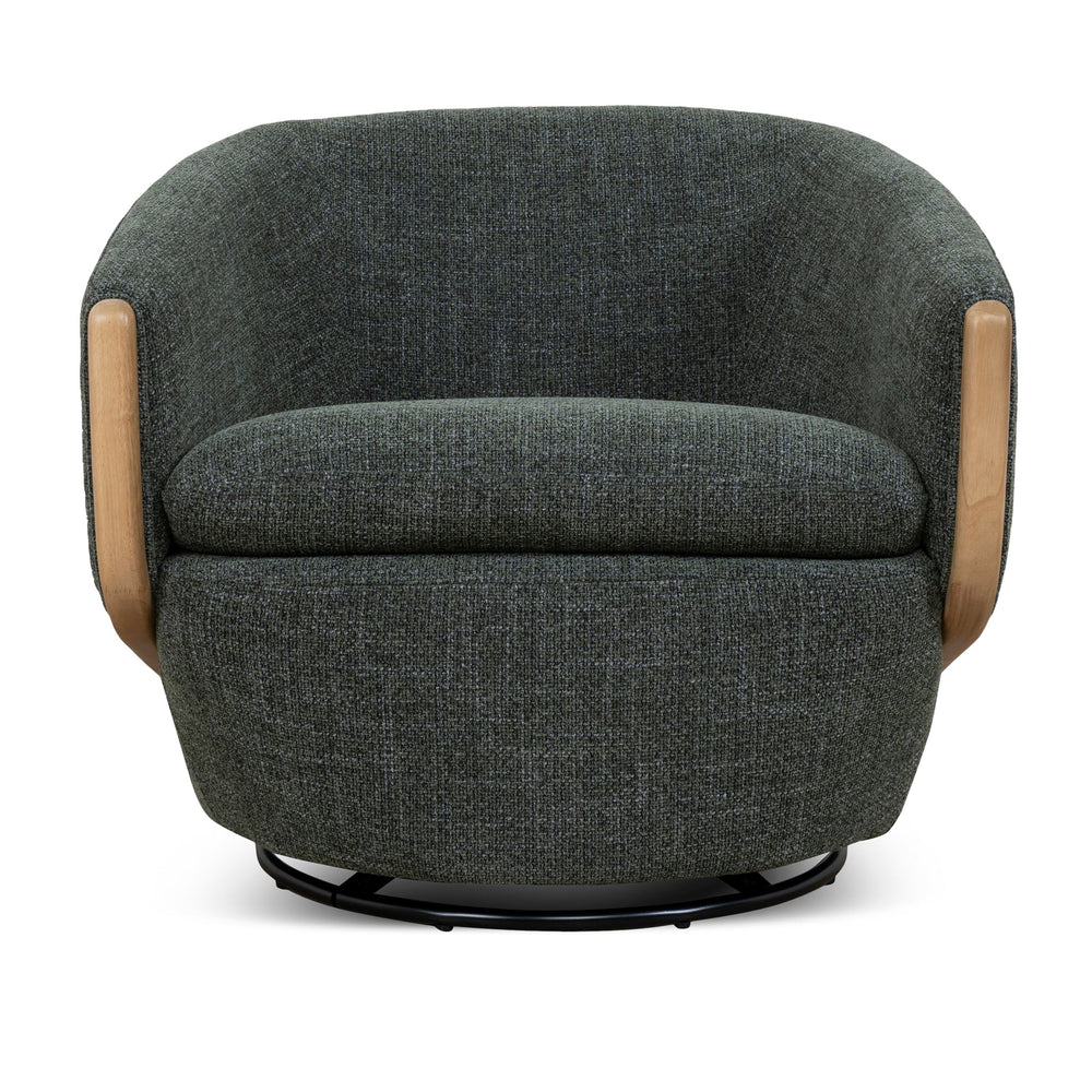 Swivel Armchair | Moss Green | Myka Home - View 2