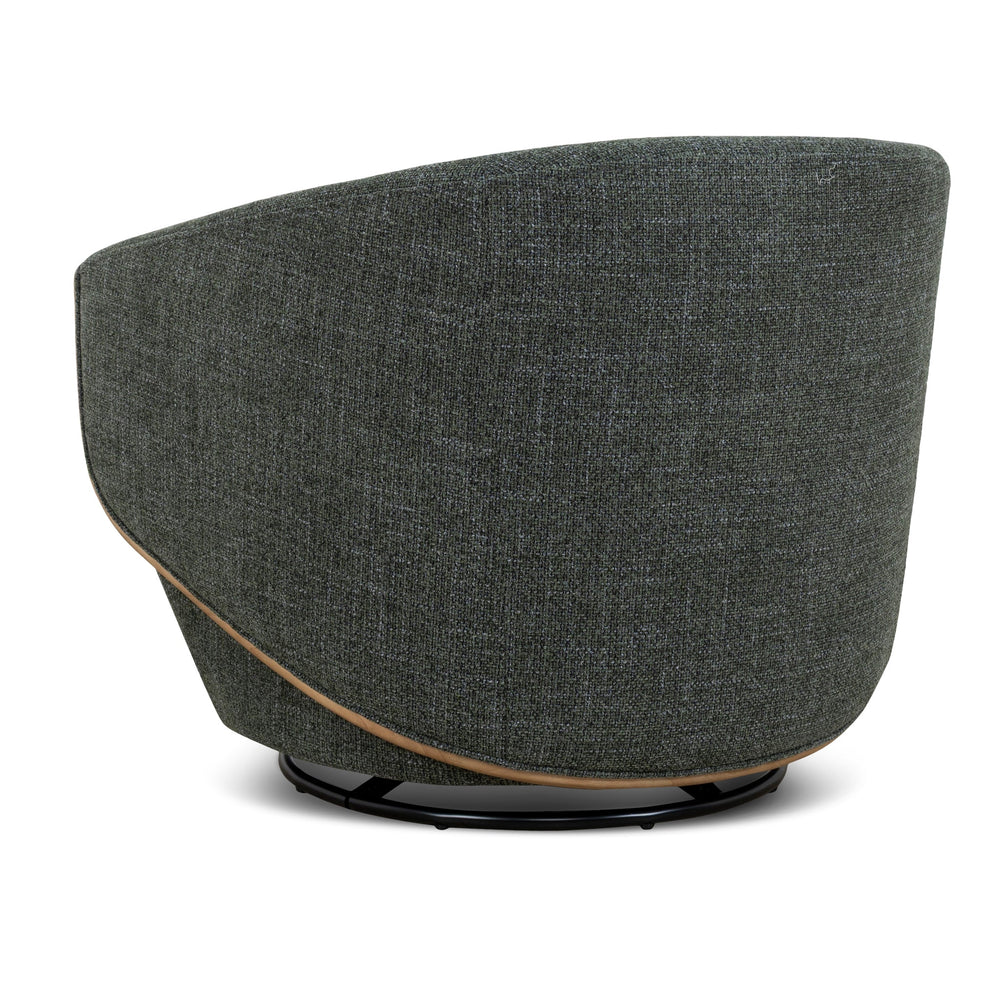 Swivel Armchair | Moss Green | Myka Home - View 4