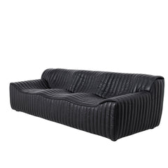 3 Seater Sofa | Black Leather | Myka Home
