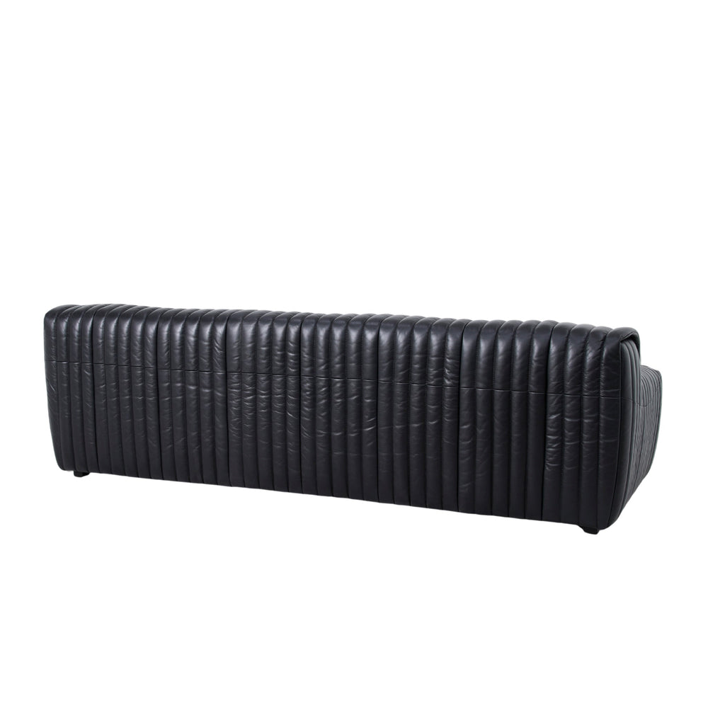3 Seater Sofa | Black Leather | Myka Home - View 3