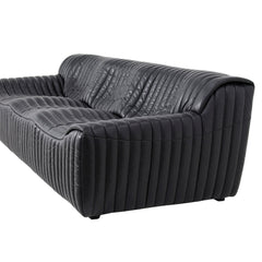 3 Seater Sofa | Black Leather | Myka Home