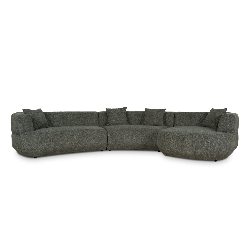 Modular Right Chaise Sofa | Canopy Green | Myka Home - View 2