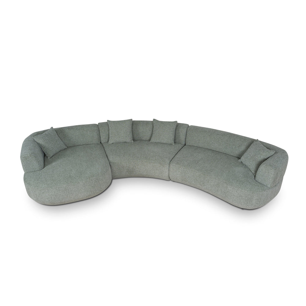 Modular Left Chaise Sofa | Coral Light Green | Myka Home - View 4