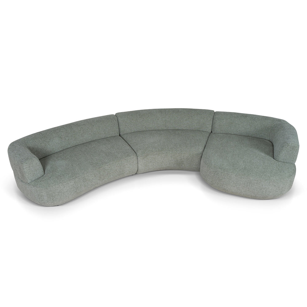 Modular Right Chaise Sofa | Coral Light Green | Myka Home - View 3