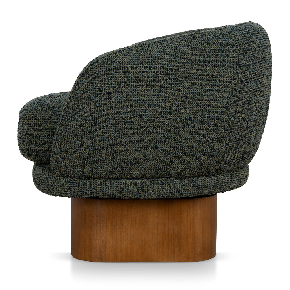 Fabric Swivel Armchair | Dusky Green | Myka Home - View 4