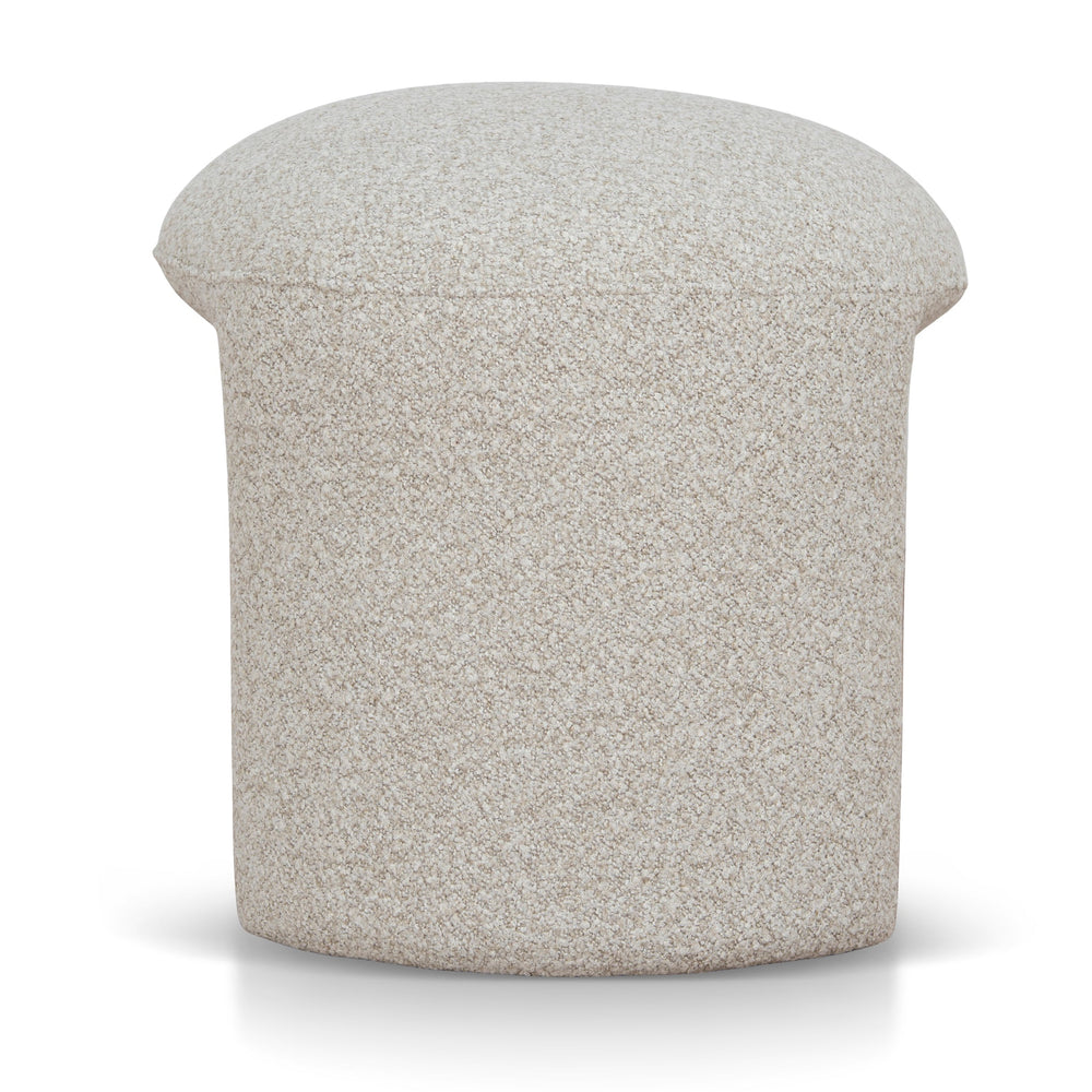 Round Ottoman | Cream Beige | Myka Home - View 3