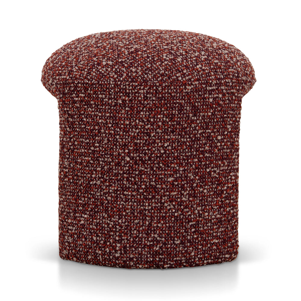 Round Ottoman | Autumn Red | Myka Home - View 3