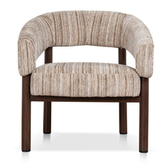 Walnut Armchair | Coconut Stripe | Myka Home