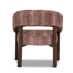 Walnut Armchair | Burgundy Stripe | Myka Home