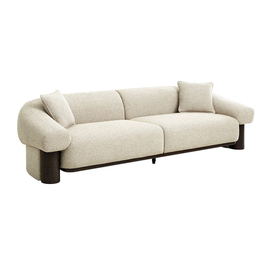 Dark Brown 3 Seater Sofa | Soft Beige | Myka Home
