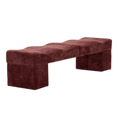 1.8M Ottoman Bench | Lila Burgundy | Myka Home