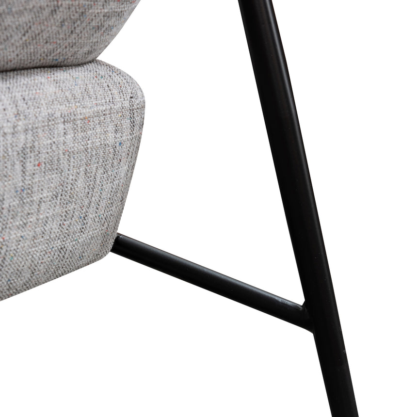 Fabric Armchair - Light Spec Grey - Black Legs - View 9
