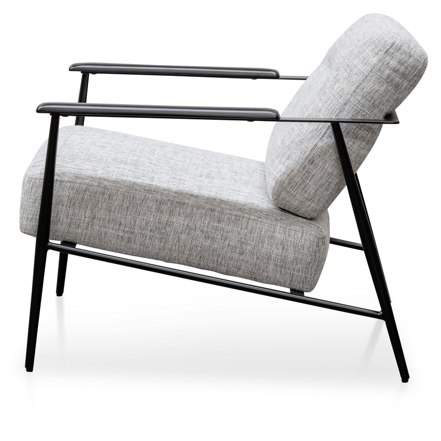 Fabric Armchair - Light Spec Grey - Black Legs - View 3