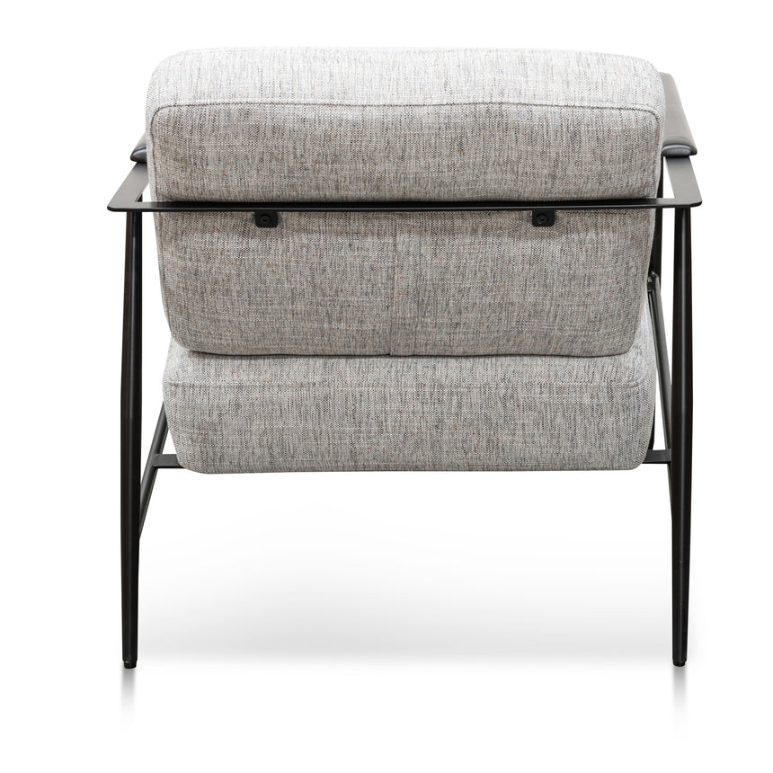 Fabric Armchair - Light Spec Grey - Black Legs - View 5