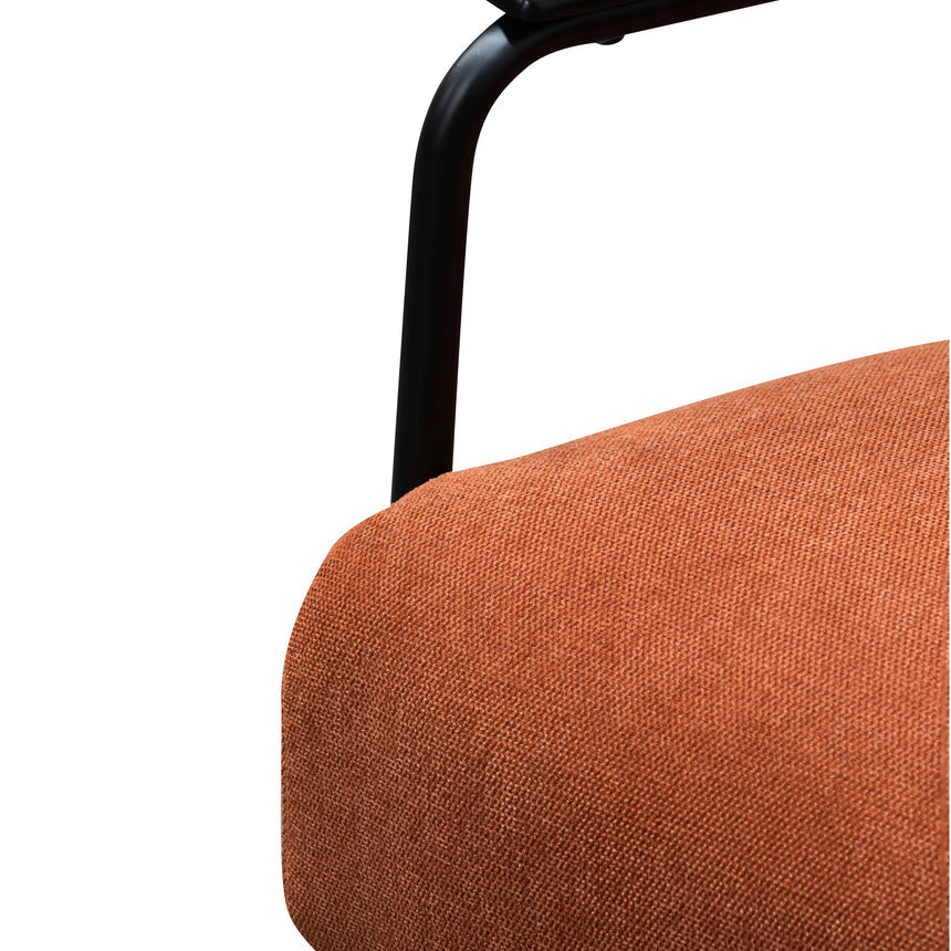 Fabric Armchair - Burnt Orange - Black Legs - View 8