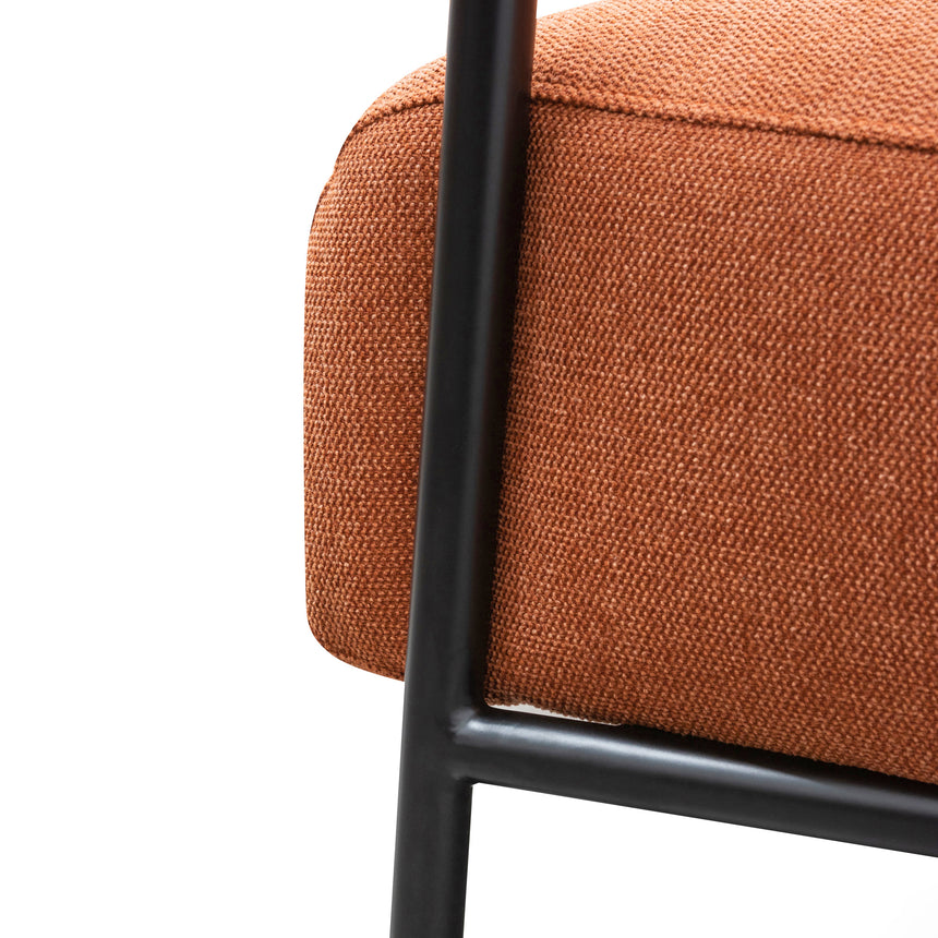 Fabric Armchair - Burnt Orange - Black Legs - View 6