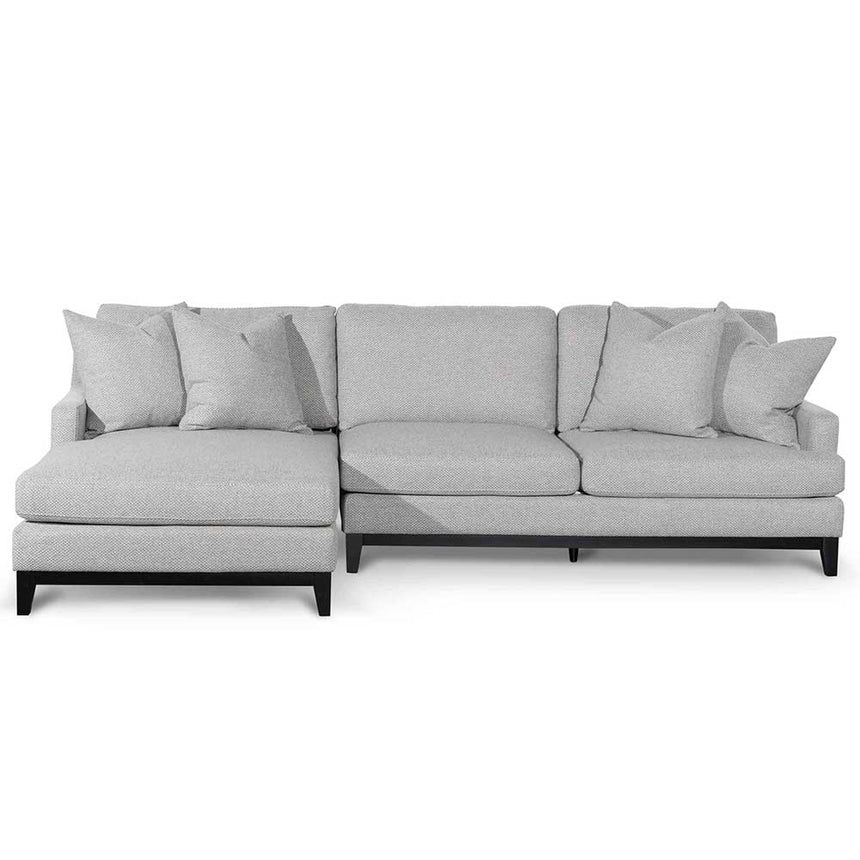 3 Seater Left Chaise Fabric Sofa - Grey - View 2