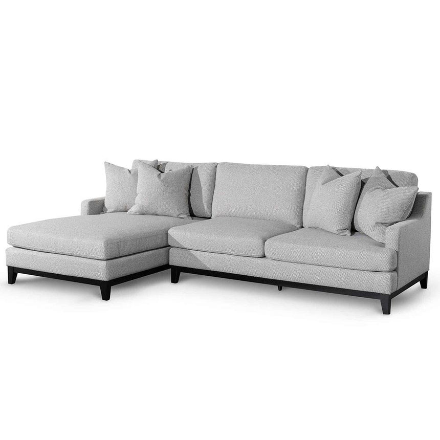 3 Seater Left Chaise Fabric Sofa - Grey - View 3