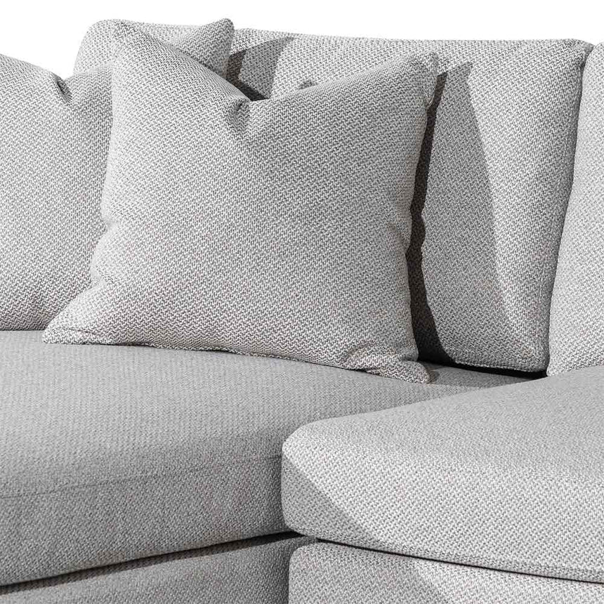 3 Seater Left Chaise Fabric Sofa - Grey - View 5