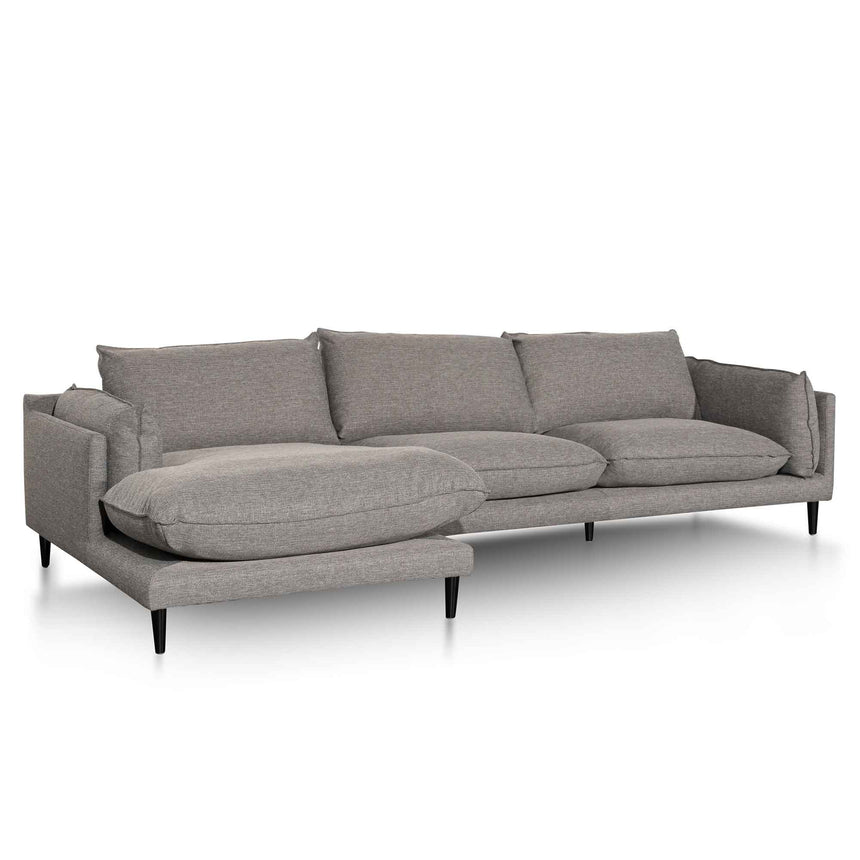 4 Seater Left Chaise Fabric Sofa - Graphite Grey - View 3