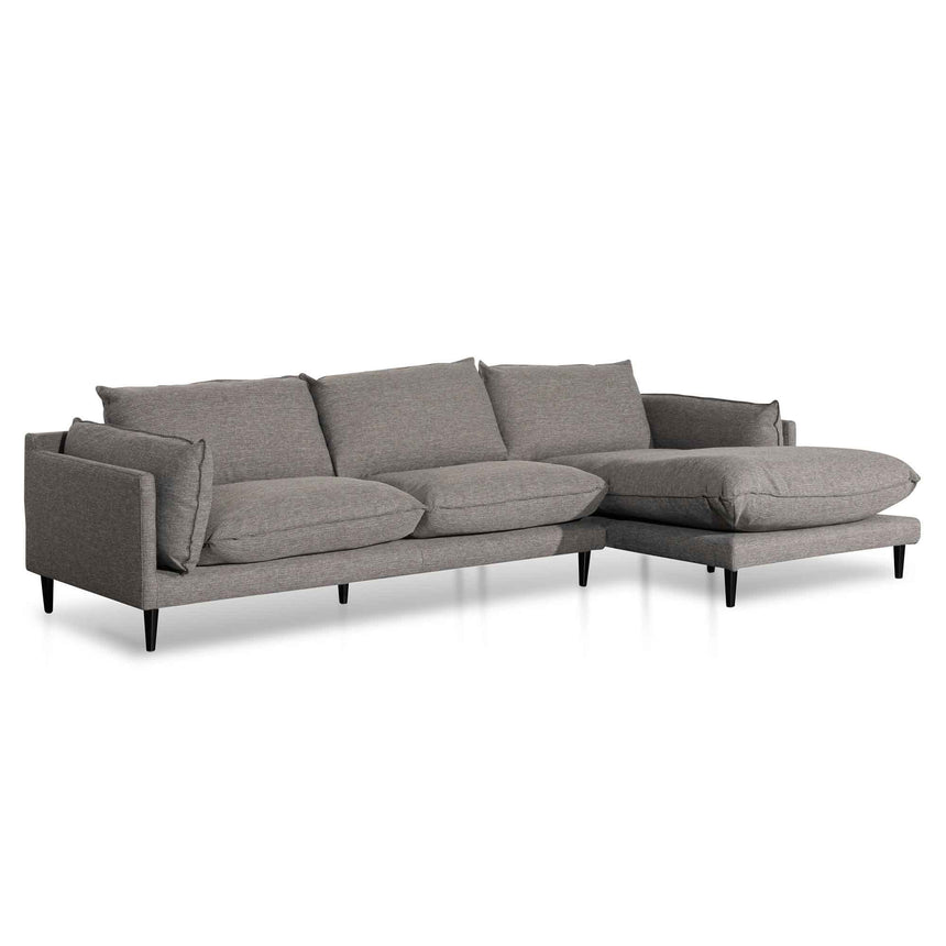 4 Seater Right Chaise Fabric Sofa - Graphite Grey - View 2