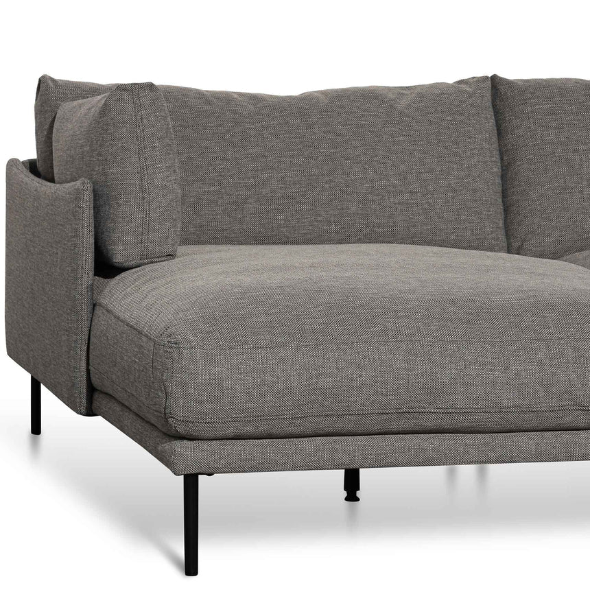 4 Seater Left Chaise Fabric Sofa - Graphite Grey - View 10